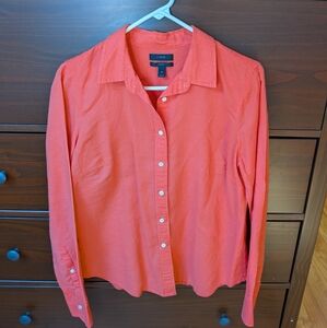 J. Crew Vibrant Coral Button-Down Shirt